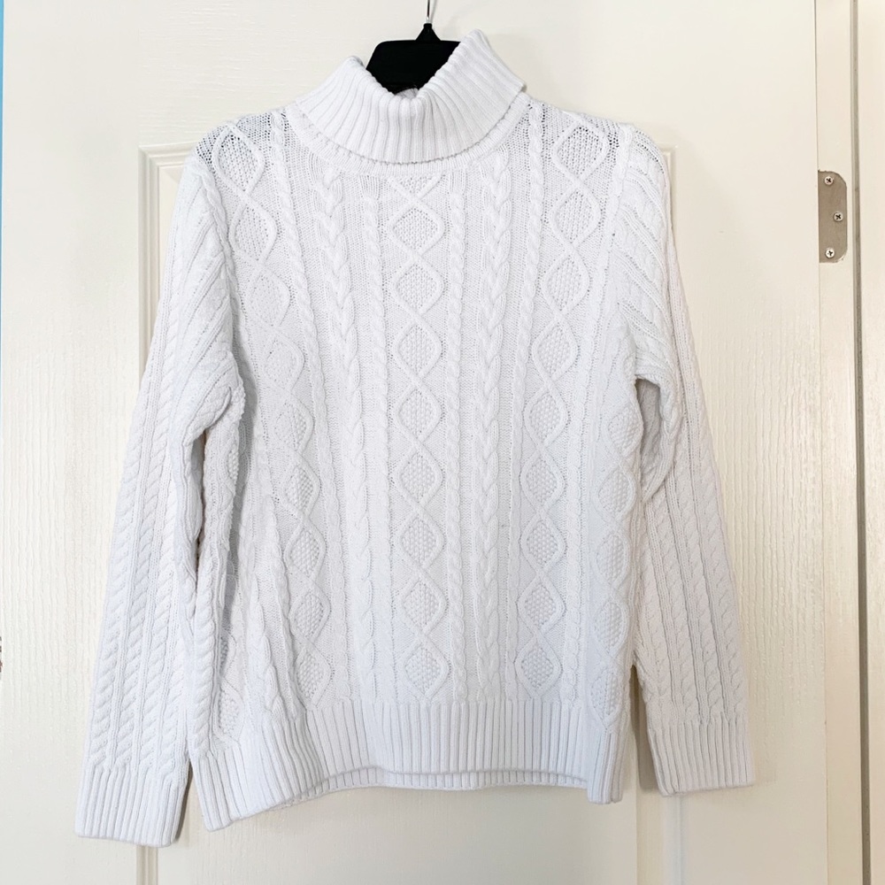 croft & barrow white knit sweater XL